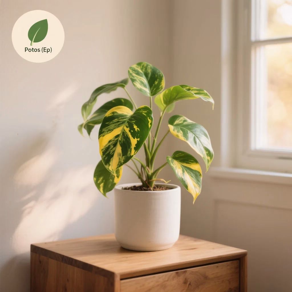 Plantas de interior: Potos (Epipremnum aureum).